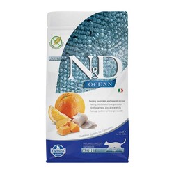 N&D Ocean Balkabaklı, Ringa Balıklı ve Portakallı Yetişkin Kedi Maması 1.5 kg - 2