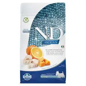 N&D Ocean Bal Kabaklı Morina Balıklı Ve Portakallı Tahılsız Küçük Irk Yetişkin Köpek Maması 800 Gr