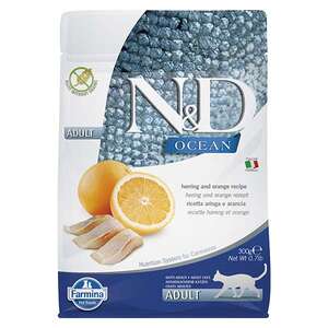 N&D Ocean Ringa Balıklı ve Portakallı Yetişkin Kedi Maması 300 gr