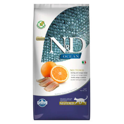 N&D Ocean Ringa Balıklı ve Portakallı Kısırlaştırılmış Kedi Maması 5 kg - 1
