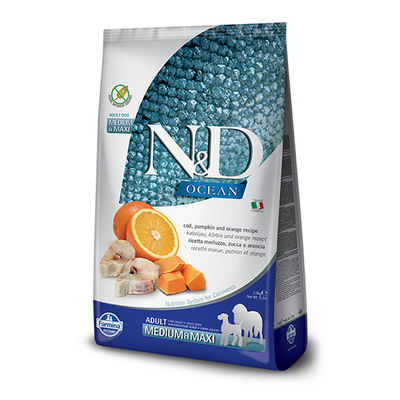 N&D Ocean Balkabaklı ve Morina Balıklı Yetişkin Köpek Maması 12 kg - 1