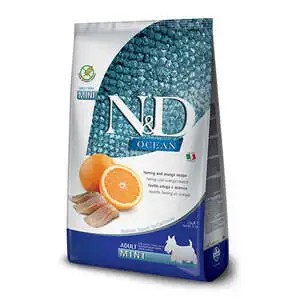 N&D Ocean Tahılsız Ringa Balıklı Portakallı Küçük Irk Köpek Maması 7 kg