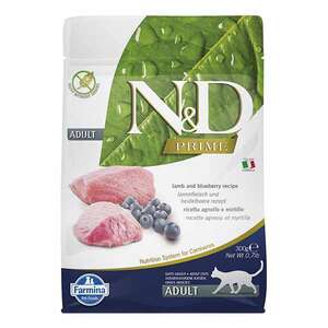 N&D Prime Tahılsız Kuzu Etli ve Yaban Mersinli Yetişkin Kedi Maması 300 gr
