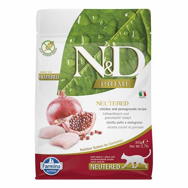 N&D Prime Tahılsız Tavuklu ve Narlı Kısırlaştırılmış Kedi Maması 300 gr - 1