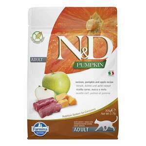 N&D Pumpkin Balkabaklı, Geyik Etli ve Elmalı Yetişkin Kedi Maması 300 gr