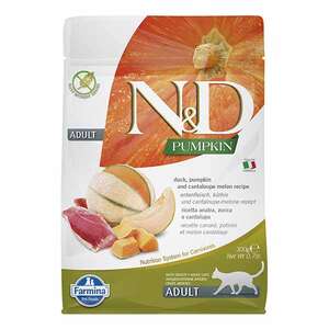 N&D Pumpkin Balkabaklı, Ördek Etli ve Kavunlu Yetişkin Kedi Maması 300 gr