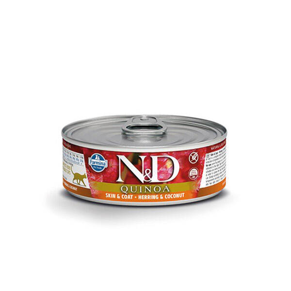 N&D Quina Ringa Balıklı ve Hindistan Cevizli Yetişkin Kedi Maması 80 gr - 1