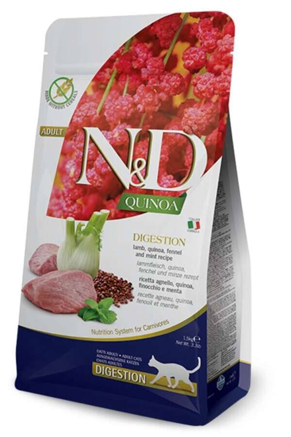 N&D Quinoa Digestion Sindirim Destekli Kuzu Etli ve Kionalı Yetişkin Kedi Maması 5 kg - 1