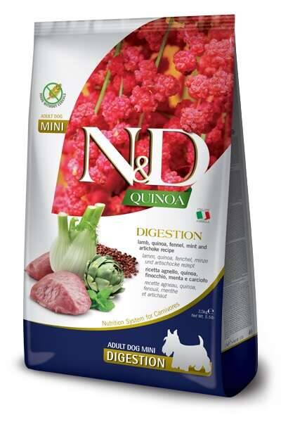 N&D Quinoa Digestion Sindirim Destekli Kuzu Etli ve Kionalı Küçük Irk Yetişkin Köpek Maması 2.5 kg - 1