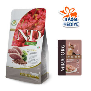 N&D Quinoa Ördek Etli ve Brokolili Kısırlaştırılmış Kedi Maması 1.5 kg