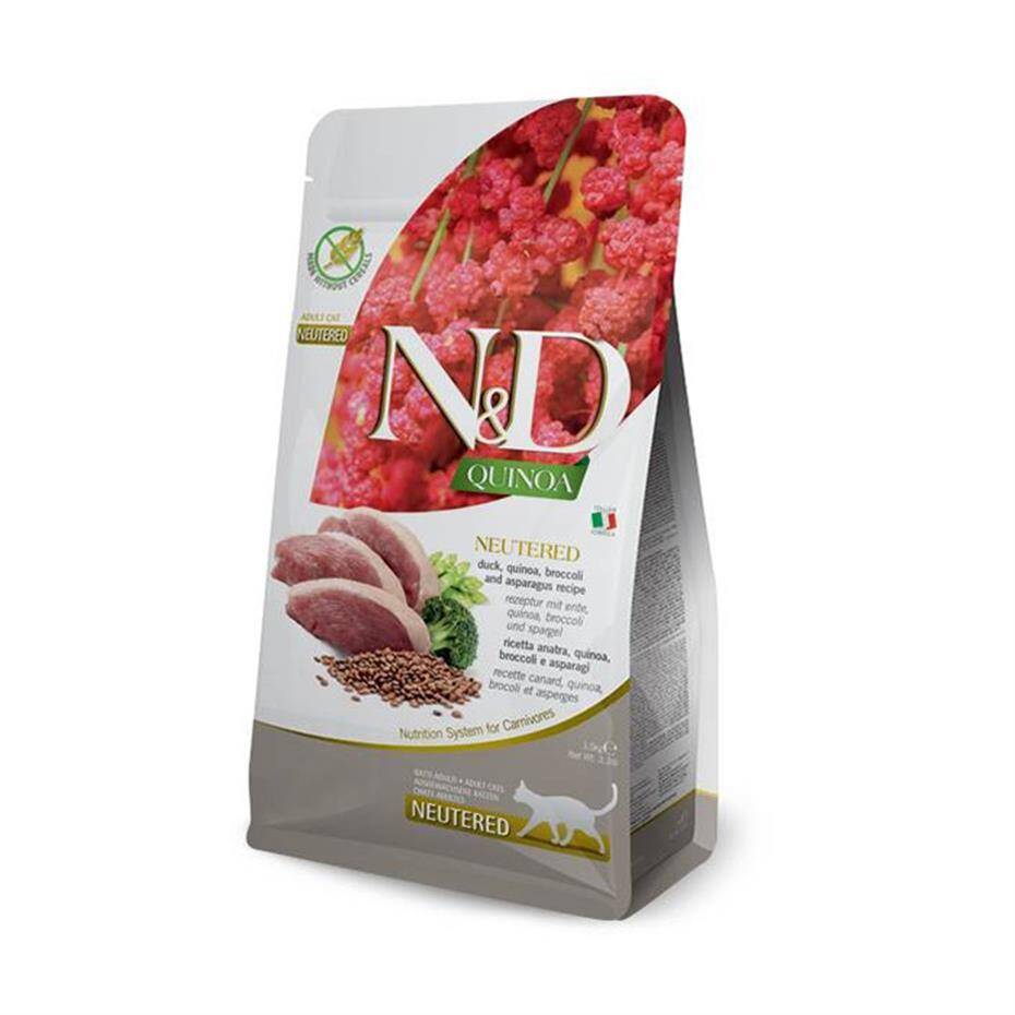 N&D Quinoa Ördek Etli ve Brokolili Kısırlaştırılmış Kedi Maması 5 kg - 1