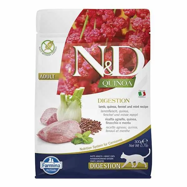 N&D Quinoa Digestion Kuzulu Kinoalı Yetişkin Kedi Maması 300 Gr - 1