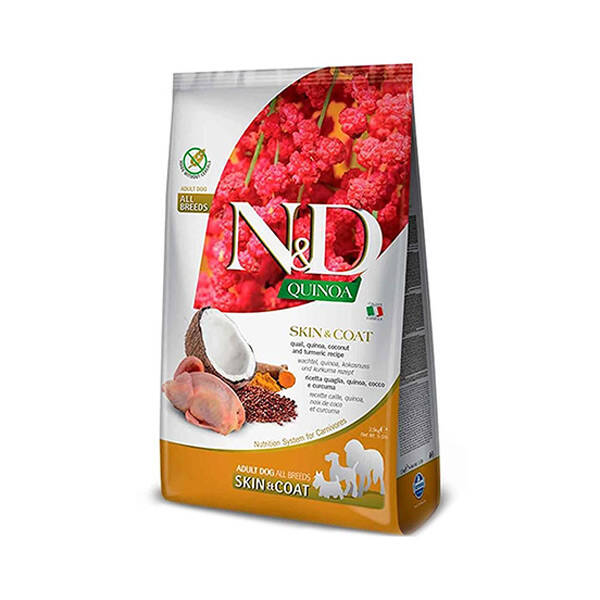 N&D Quinoa Skin Coat Bıldırcın Yetişkin Köpek Maması 800 GR - 1