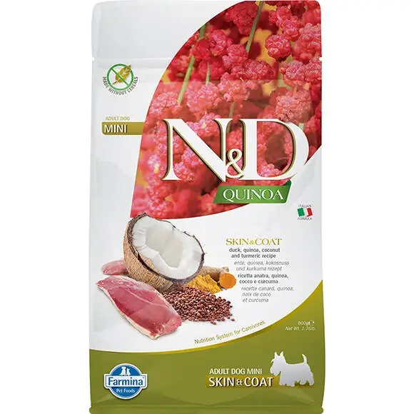 N&D Quinoa Skin&Coat Ördek Etli Mini Irk Köpek Maması 800 Gr - 1