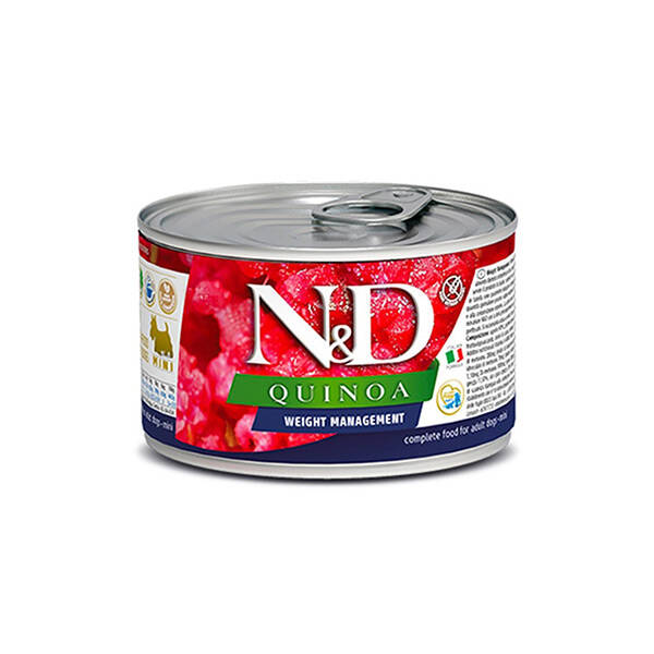 N&D Quinoa Weight Kilo Kontrollü Kuzu Etli ve Brokolili Küçük Irk Yetişkin Köpek Yaş Maması 140 gr - 1