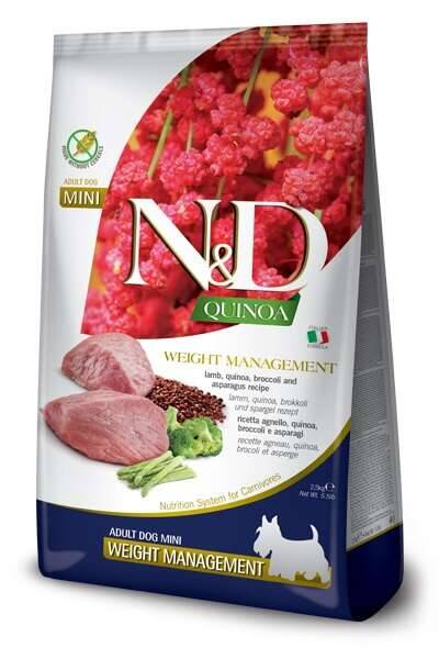 N&D Quinoa Weight Kilo Kontrollü Kuzu Etli ve Brokolili Küçük Irk Yetişkin Köpek Maması 2.5 kg - 1