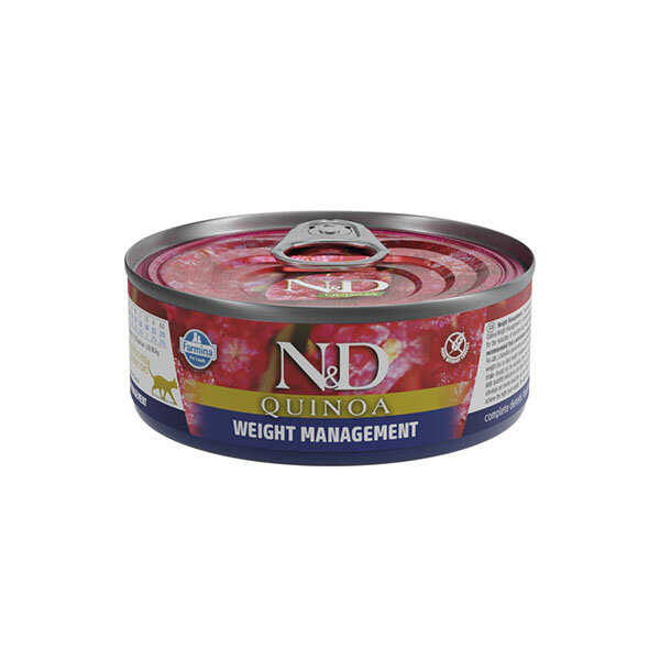 N&D Quinoa Weight Kilo Kontrollü Kuzu Etli Yetişkin Kedi Maması 80 gr - 1