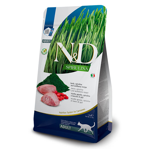 N&D Spirulina Kuzu Etli Yetişkin Kedi Maması 1.5 kg - 1