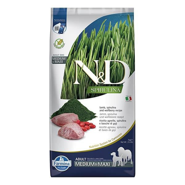 N&D Spirulina Kuzu Etli Yetişkin Köpek Maması 7 kg - 1