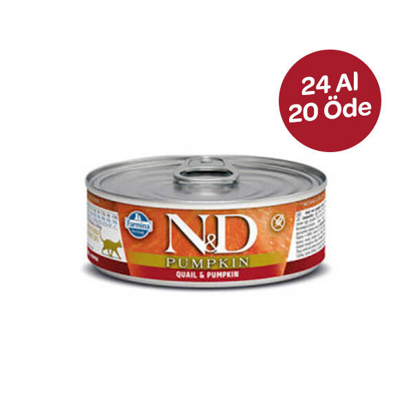 ND Tahılsız Balkabaklı Bıldırcınlı Kedi Yaş Maması 70 GR x 24 - 1