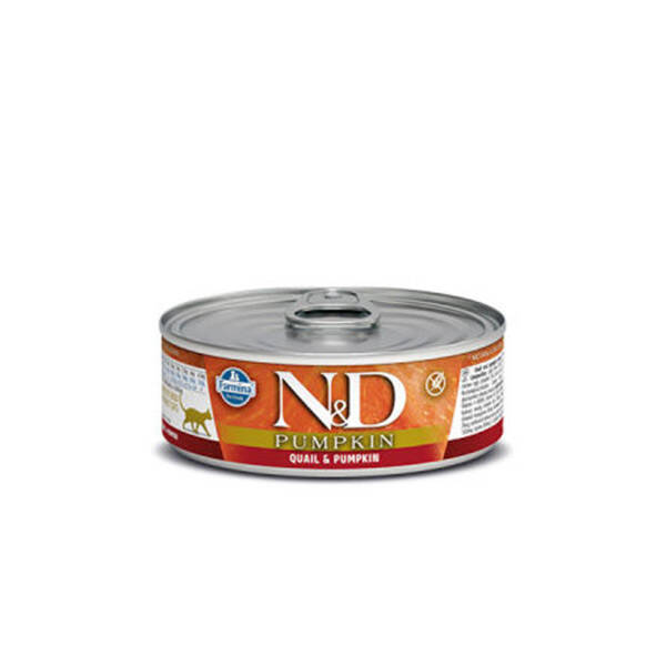 N&D Tahılsız Balkabaklı Bıldırcınlı Kedi Yaş Maması 70 GR - 1