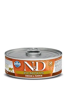 N&D Tahılsız Balkabaklı Geyik Etli Kedi Yaş Maması 70 GR - 1