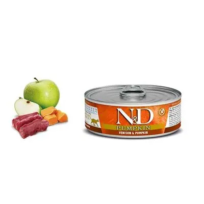 N&D Tahılsız Balkabaklı Geyik Etli Kedi Yaş Maması 70 GR - 4