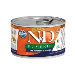 N&D Pumpkin Balkabaklı, Kuzu Etli ve Yaban Mersinli Küçük Irk Yetişkin Köpek Yaş Maması 140 gr