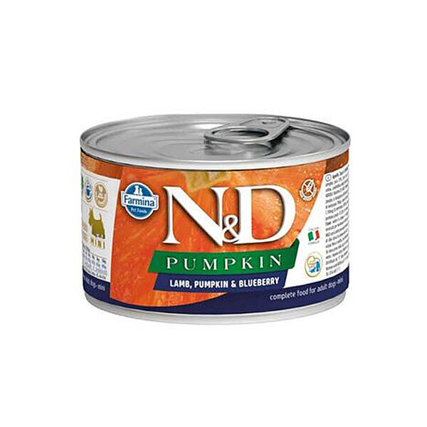 N&D Pumpkin Balkabaklı, Kuzu Etli ve Yaban Mersinli Küçük Irk Yetişkin Köpek Yaş Maması 140 gr