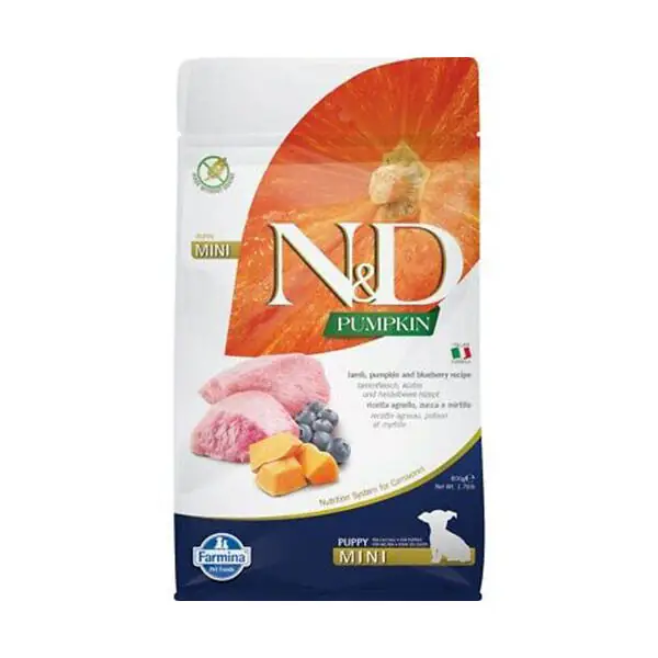 N&D Tahılsız Balkabaklı Kuzu Etli Küçük Irk Yavru Köpek Maması 800 gr - 1