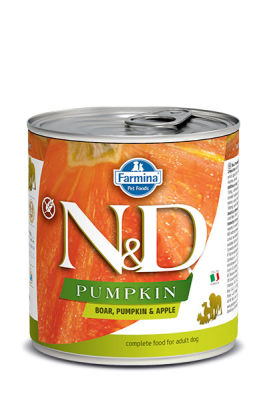 N&D Pumpkin Balkabaklı, Domuz Etli ve Elmalı Yetişkin Köpek Yaş Maması 285 gr - 1