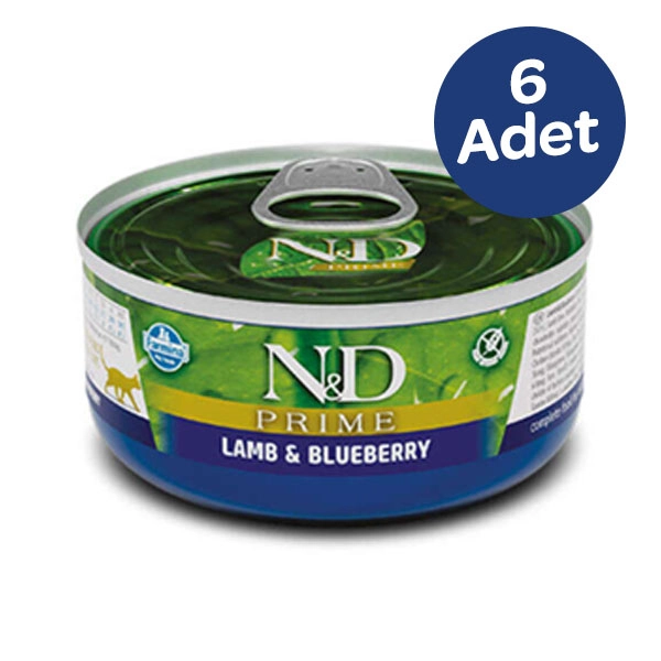 ND Tahılsız Kuzu Etli ve Yaban Mersinli Kedi Konservesi 6x70Gr - 1