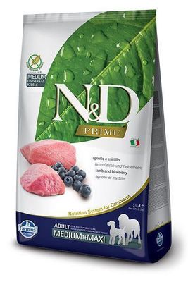 N&D Prime Tahılsız Kuzu Etli ve Yaban Mersinli Yetişkin Köpek Maması 12 kg - 1