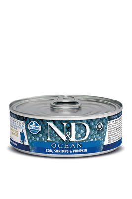 N&D Tahılsız Ocean Bal Kabaklı Balık ve  Karidesli Yavru Kedi Yaş Maması 70 GR - 1