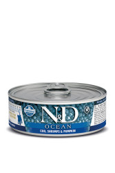 N&D Tahılsız Ocean Bal Kabaklı Balık ve  Karidesli Yavru Kedi Yaş Maması 70 GR