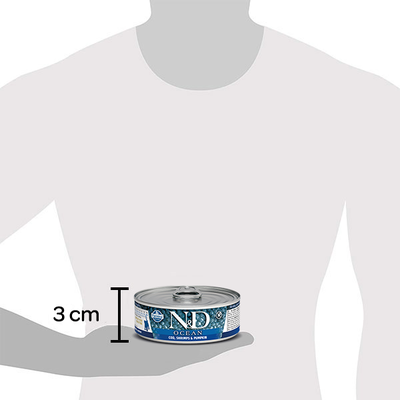 N&D Tahılsız Ocean Bal Kabaklı Balık ve Karidesli Yavru Kedi Yaş Maması 70 GR - 2