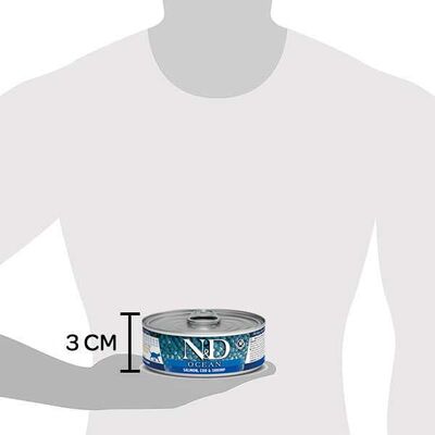 ND Tahılsız Ocean Somon Morina Balığı Ve Karidesli Kedi Yaş Maması 80 GR - 4