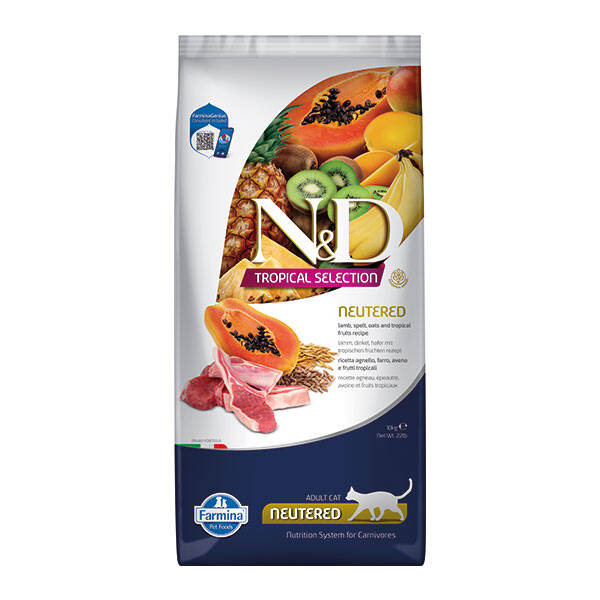 N&D Tropical Selection Kuzu Etli ve Tropikal Meyveli Kısırlaştırılmış Kedi Maması 10 kg - 1