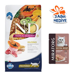 N&D Tropical Selection Kuzu Etli ve Tropikal Meyveli Kısırlaştırılmış Kedi Maması 1.5 kg