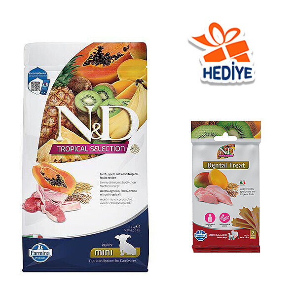 N&D Tropical Selection Kuzu Etli ve Tropikal Meyveli Küçük Irk Yavru Köpek Maması 1.5 kg