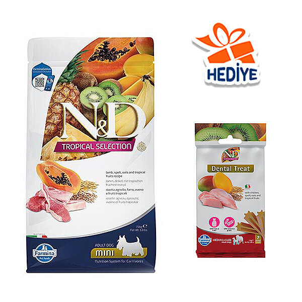 N&D Tropical Selection Kuzu Etli ve Tropikal Meyveli Küçük Irk Yetişkin Köpek Maması 1.5 kg