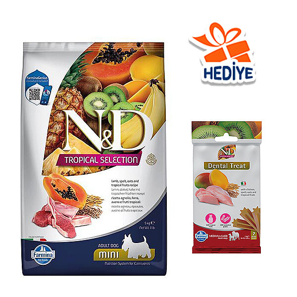 N&D Tropical Selection Kuzu Etli ve Tropikal Meyveli Küçük Irk Yetişkin Köpek Maması 5 kg