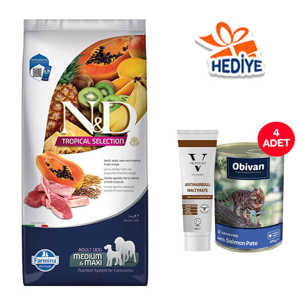 N&D Tropical Selection Kuzu Etli Yetişkin Köpek Maması 10 KG - 1