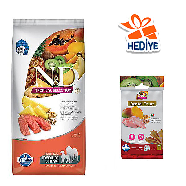 N&D Tropical Selection Somon Etli ve Tropikal Meyveli Yetişkin Köpek Maması 10 kg
