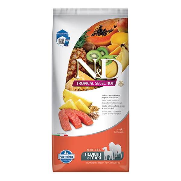 N&D Tropical Selection Somon Etli ve Tropikal Meyveli Yetişkin Köpek Maması 10 kg - 1