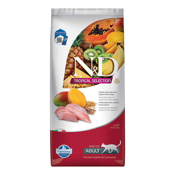 N&D Tropical Selection Tavuk Etli ve Tropikal Meyveli Yetişkin Kedi Maması 10 kg - 1