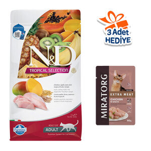 N&D Tropical Selection Tavuk Etli ve Tropikal Meyveli Yetişkin Kedi Maması 1.5 kg