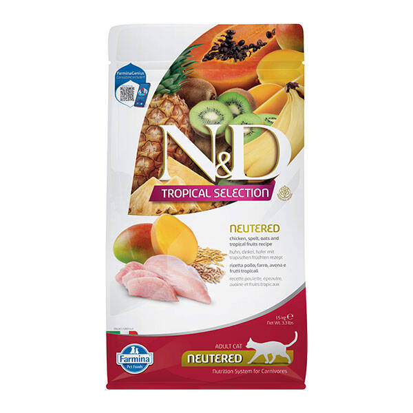 N&D Tropical Selection Tavuk Etli ve Tropikal Meyveli Kısırlaştırılmış Kedi Maması 1.5 kg - 1
