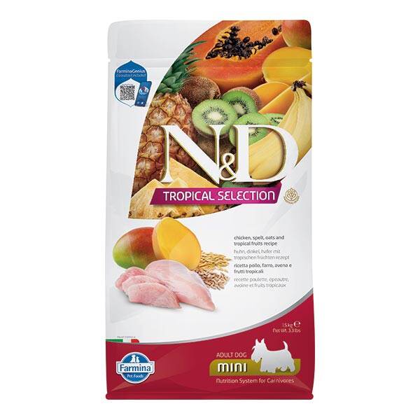 N&D Tropical Selection Tavuk Etli ve Tropikal Meyveli Küçük Irk Yetişkin Köpek Maması 1.5 kg - 1