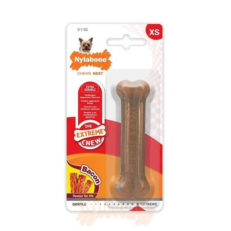 Nylabone Domuz Pastırması Aromalı Köpek Çiğneme Kemiği XS - 1